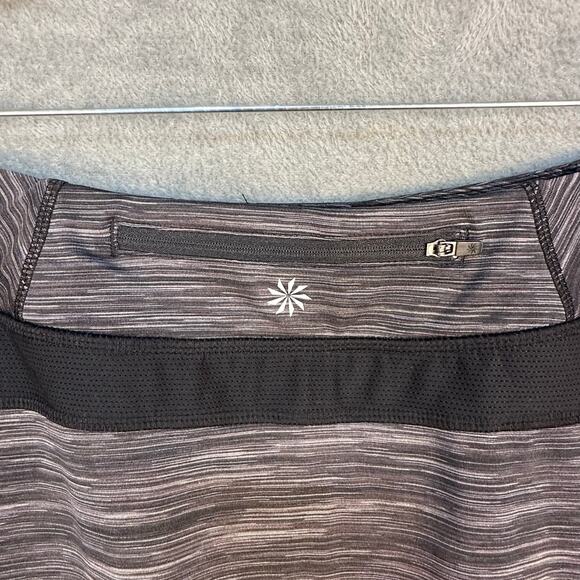 Athleta Skirt Women Medium Black Spacedye Bustle Skort Stretch Activewear Tennis - Picture 3 of 11